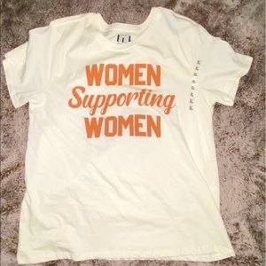 NWT pale yellow WOMEN SUPPORT WOMEN T